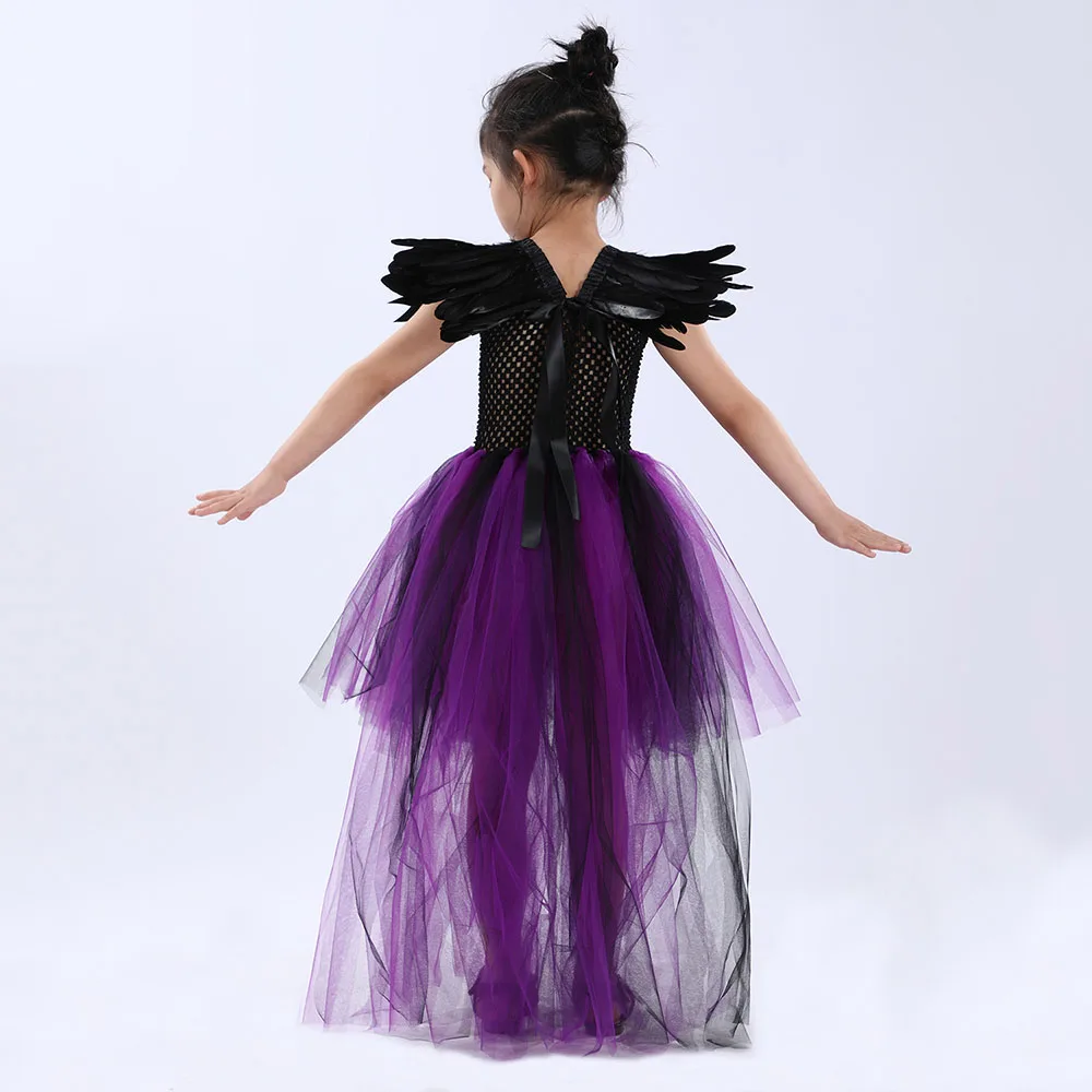 Платье-пачка злой королевы малефисент ведьма косплей костюм Дьявол Рог крыло для