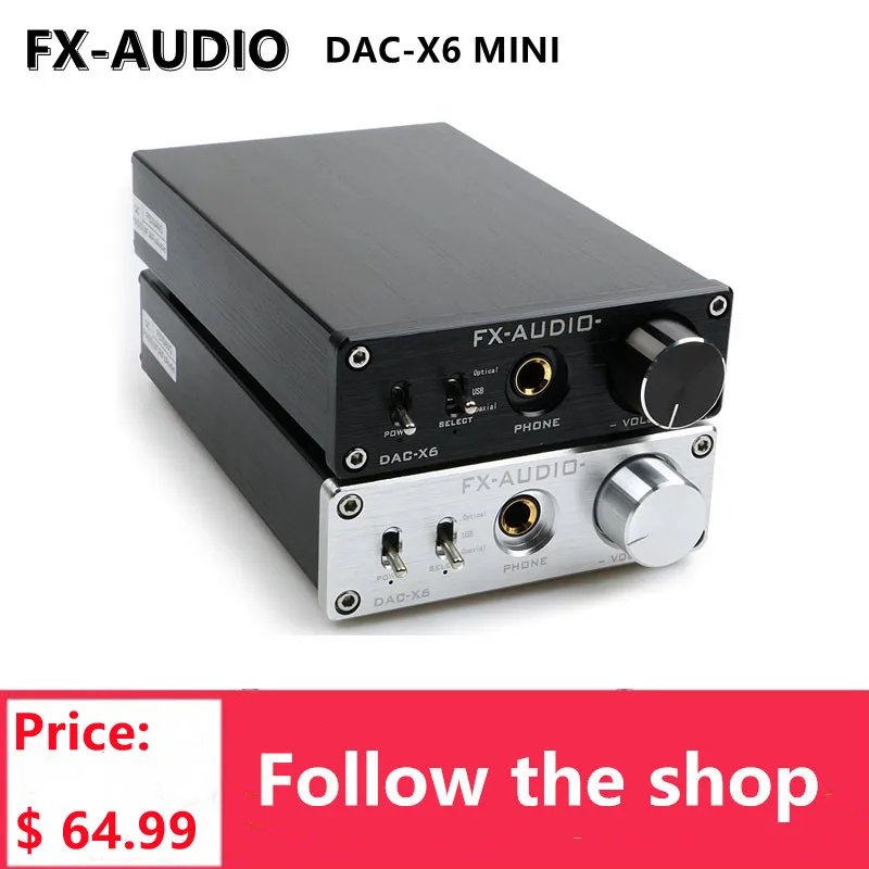 

NEW FX-AUDIO DAC-X6 MINI HiFi 2.0 Digital Audio Decoder DAC Input USB/Coaxial/Optical Output RCA/ Amplifier 24Bit/96KHz DC12V