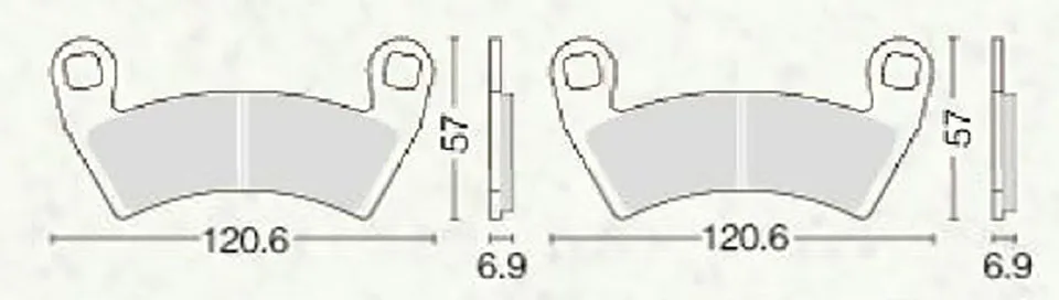 Передние тормозные колодки для Polaris Ranger 500 700 800 900 и RZR 1000 2 пары полуметаллические