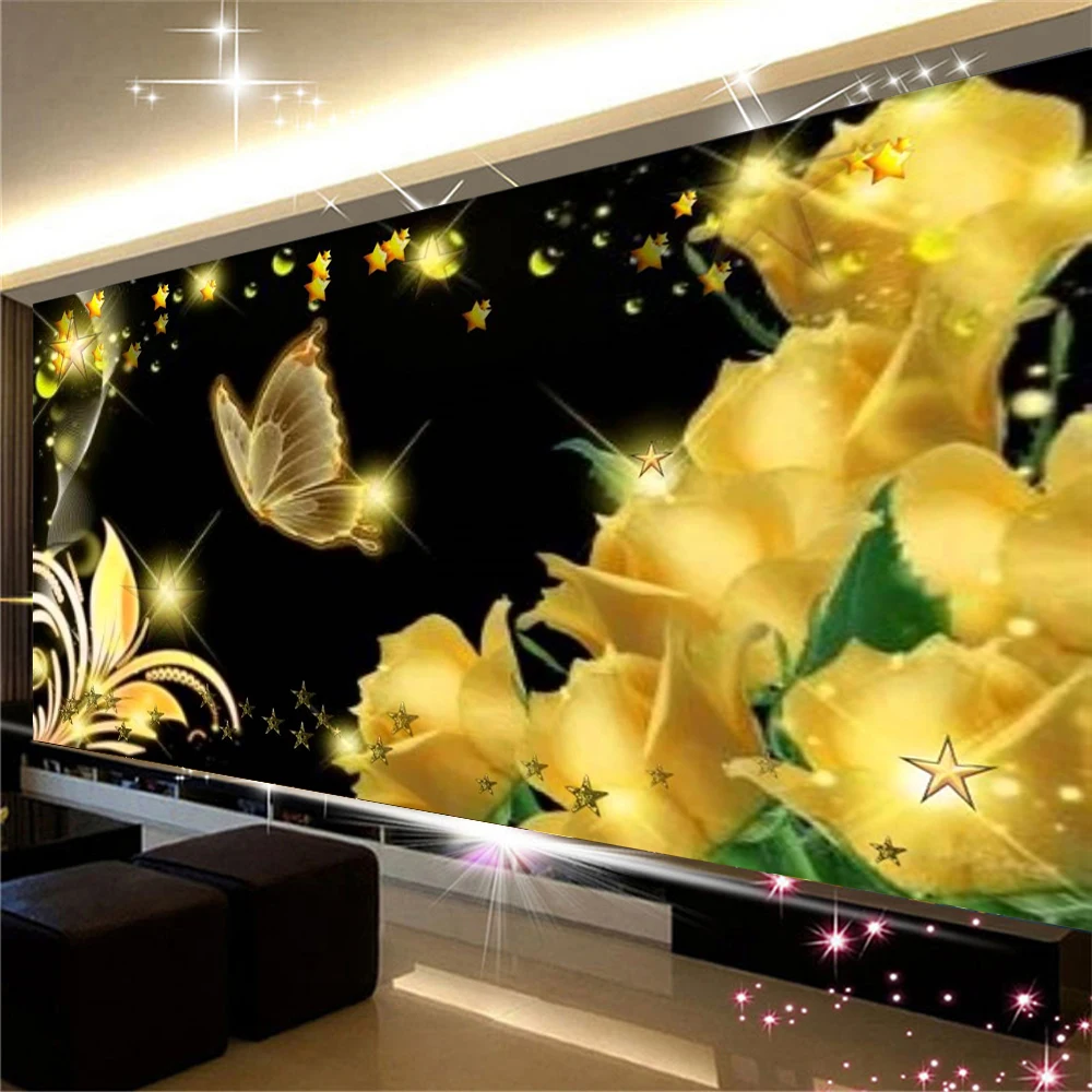 

Полноформатная алмазная живопись, пейзаж, золотой цветок, 5D алмазная вышивка, мозаика, вышивка крестиком, зимний домашний декор, подарок