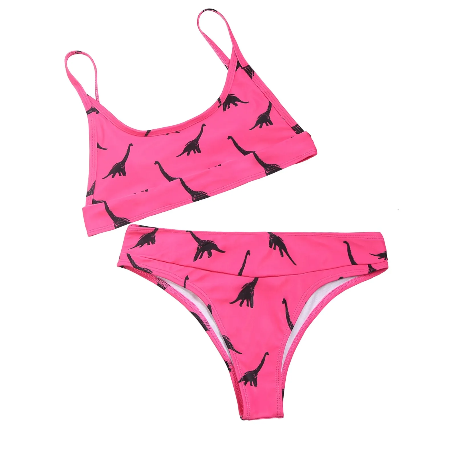 

Women Sexy Stripe Print Lace Up High Cut Leg Bikini Set Two Piece Swimsuit Push Up With Padded Swimwear Summer Fashion Beachwear