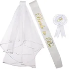 Набор из 4 шт., вуаль свадебное украшение невесты для вечеринки, подарок для невесты