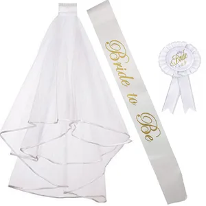 Набор из 4 шт., вуаль свадебное украшение невесты для вечеринки, подарок для невесты