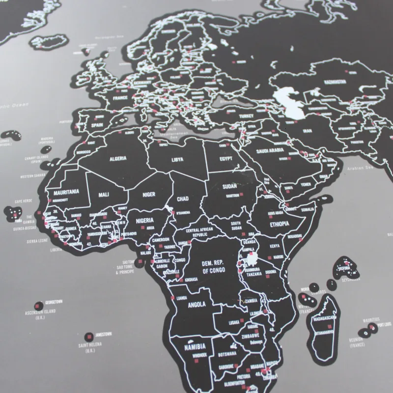 Роскошные Большие размеры Скретч Карта мира путешествия Премиум