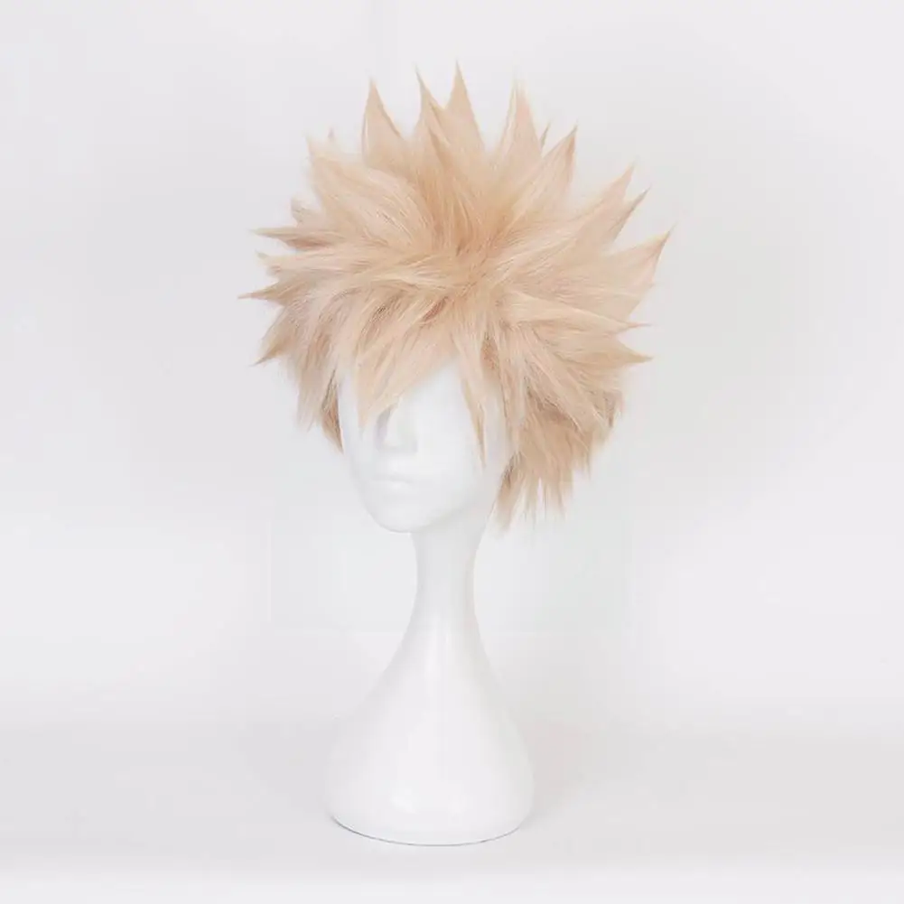 

Cos Comic My Hero College Baku Short Flax Golden Hair Wig Katsuki Clothing Role Bakugou Heat-resisting The Bakugo Role K3f0