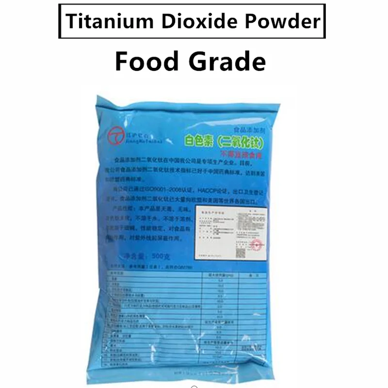 

200 г-500 г/мешки пищевой диоксид титана порошок нетоксичный безвредный белый пигмент TiO2 для пищевых добавок