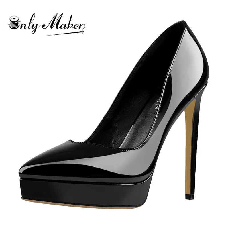 Женские туфли лодочки Onlymaker на платформе 12 см с острым носком шпильках без