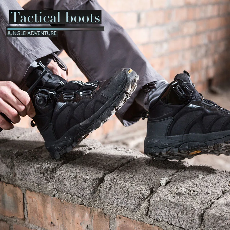 

Quick response automatic lace up mountaineering shoes for outdoor hiking