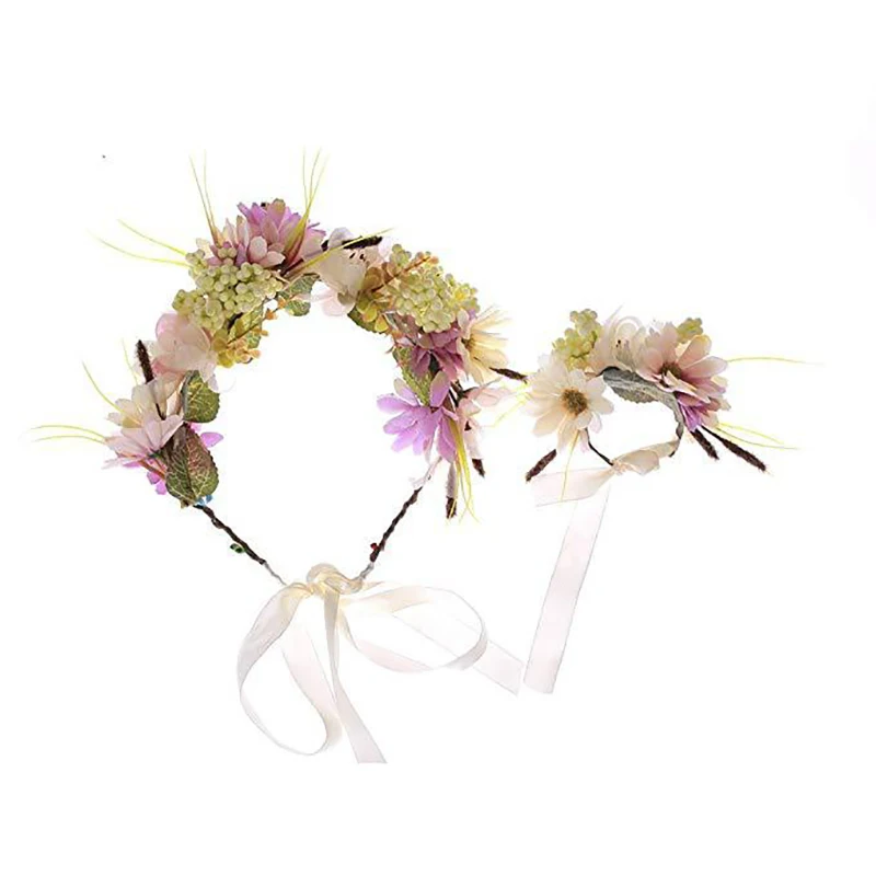 

Romantic Floral Headband Baby Wedding Flower Crown Hair Accessories Floral Headband Floral Accessories FPJFS74