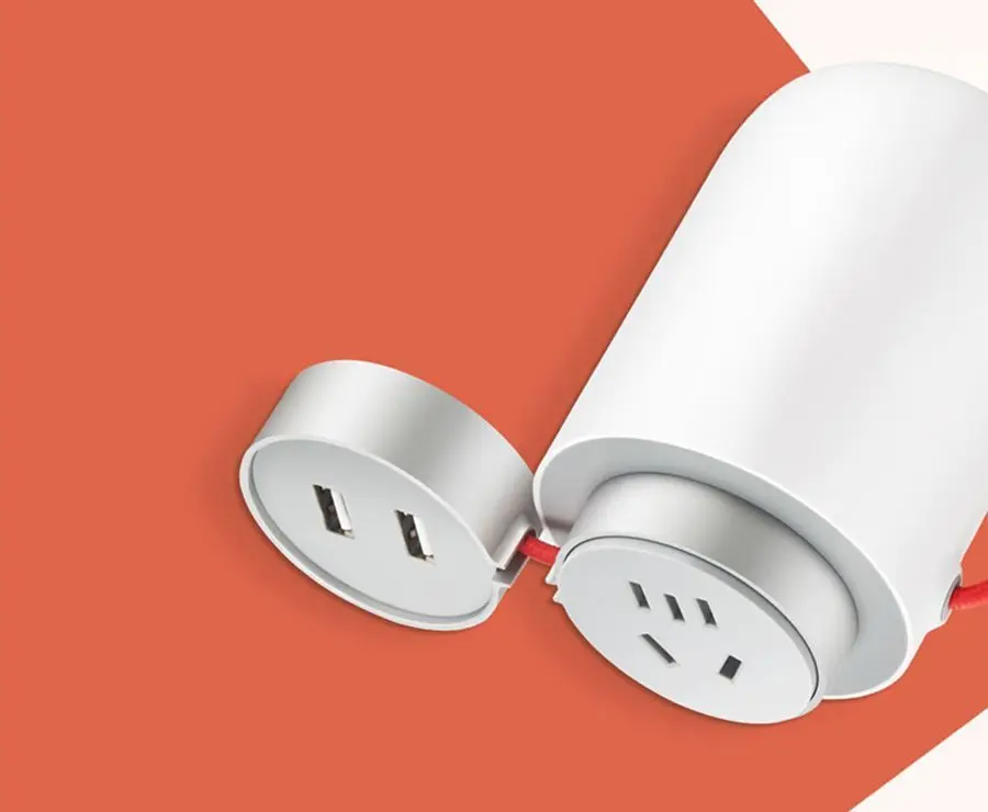 Xiaomi Mijia 100w портативный автомобильный источник питания Dc 12v к Ac 220v с 5 v/2.4a двумя портами Usb Инвертер автомобильного зарядного устройства конвертер