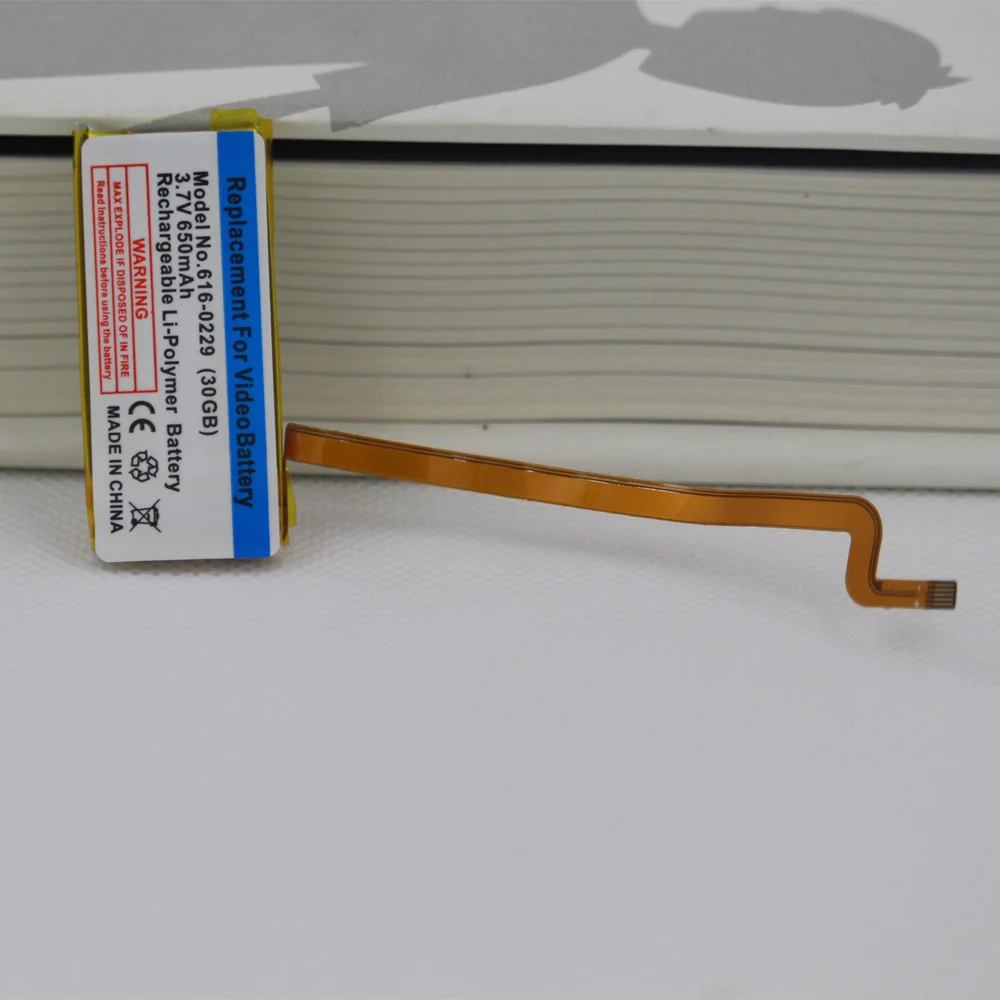 Аккумулятор A1036 A1136 аккумулятор 650 мАч 616-0229 для Apple iPod G5 Classic 6-го 7-го видео 30 ГБ 120 160