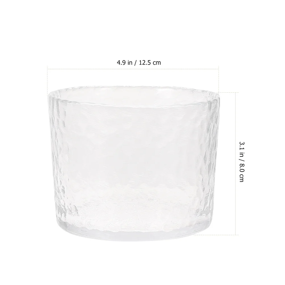 

1 Set of Japanese Style Hammer Pattern Transparent Glass Jar Sake Bottle