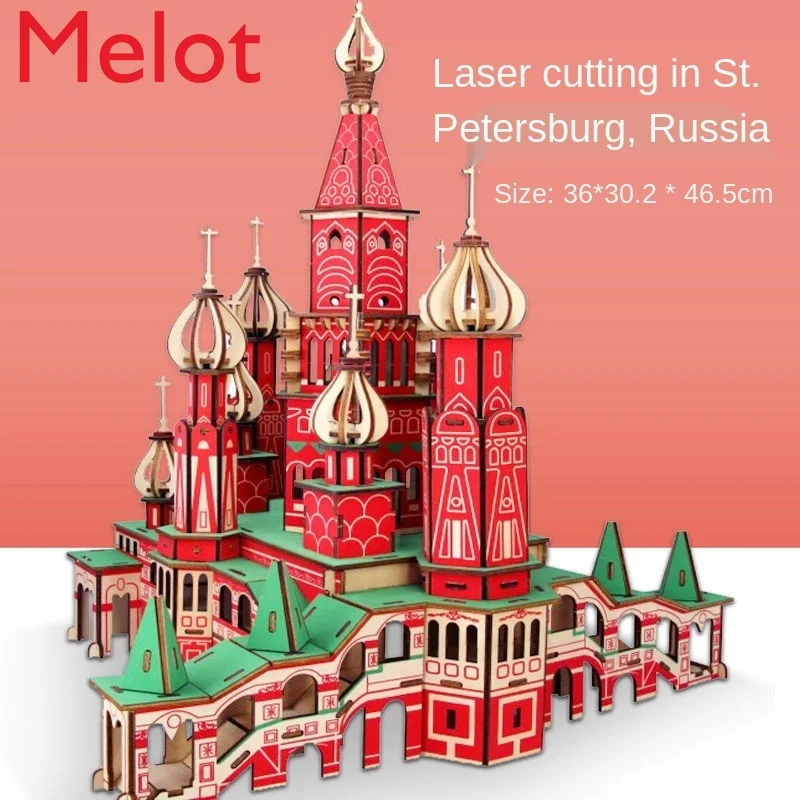 

Wooden Ancient Building Adult Difficult Hand-Assembled Three-Dimensional Puzzle Model Educational Children's Toys Creative Gift