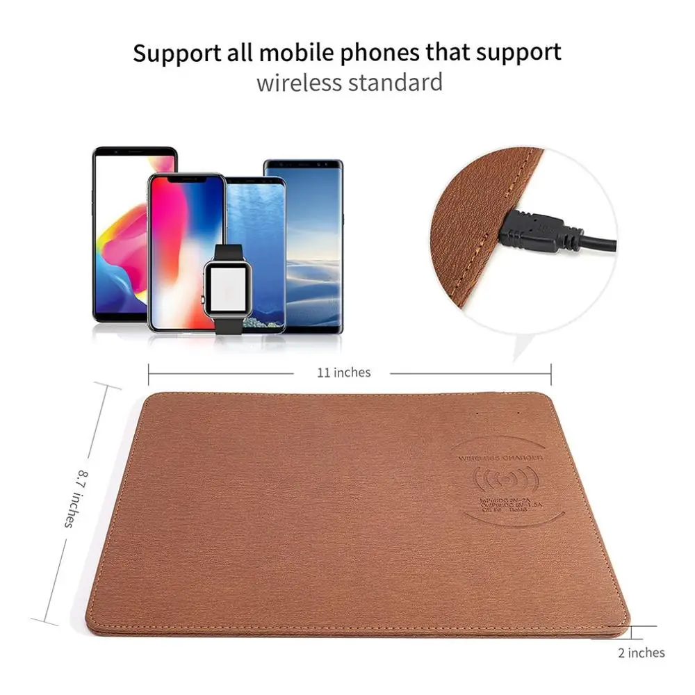 

New Wireless Mouse Pad Charger QI Wireless Charging Mouse Pad Mobile Phone Universal for lphone
