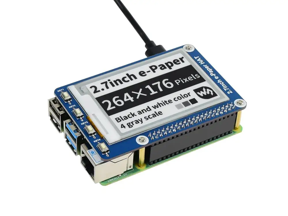 2 7 дюймовый e-Paper HAT 264x176 E-Ink дисплей для Raspberry Pi 3B/2B/Zero W интерфейс SPI поддерживает два