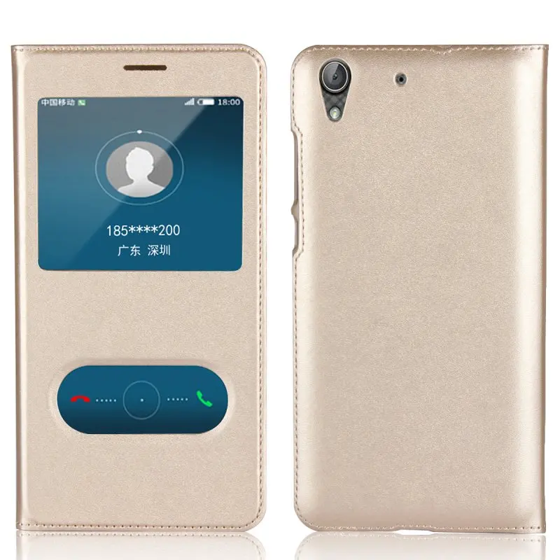 Чехол с окошком для Huawei Y6 II чехол книжка Y6II телефона Hauwei 2 ll откидной крышкой|case for