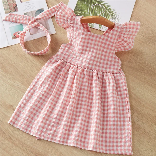 Hot 2021 New Summer Dress Toddler Kids Baby Girls Lovely Birthday Clothes Blue Striped Off-shoulder Ruffles Party Gown Dresses | Детская