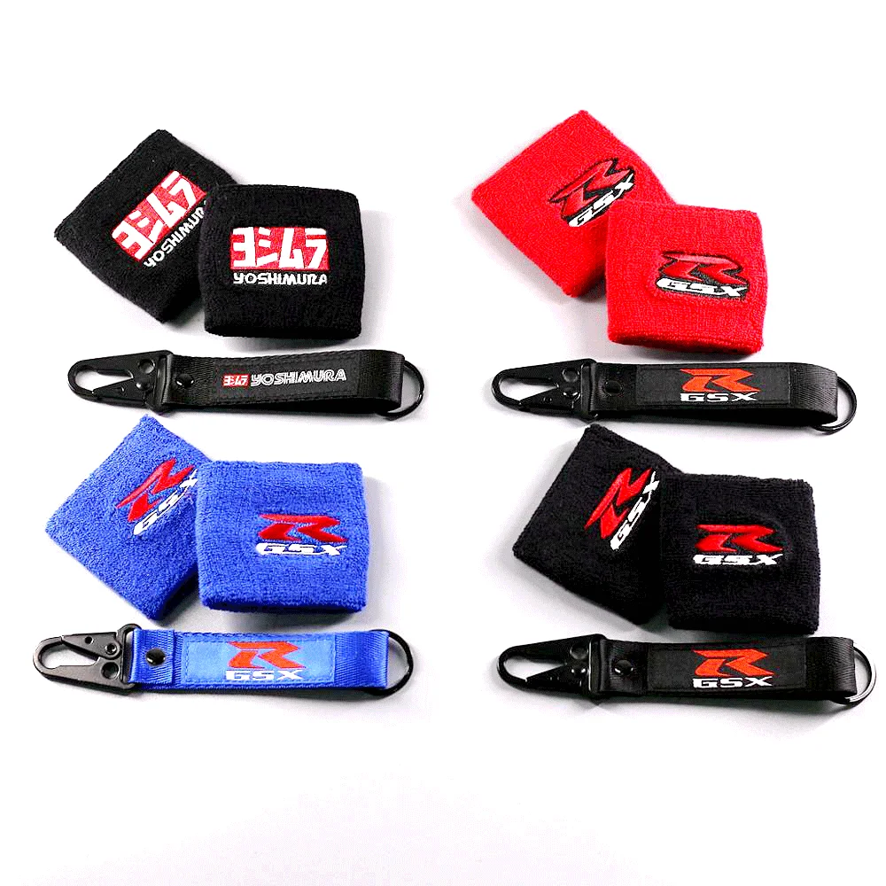 

New 3D Motorcycle Front Fluid Oil Brake Reservoir Sock cover For SUZUKI GSXR 600 750 1000 K1-K13 Universal Cotton Embroidery