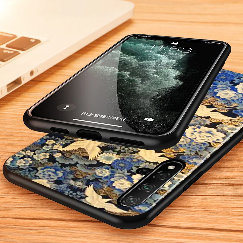 

Japanese style Crane Art for Huawei Honor 30 20 10i 10 9C 9A 9S 9X 9N 9 8X 8A 8 7A 7C Pro Plus Lite Black Phone Case