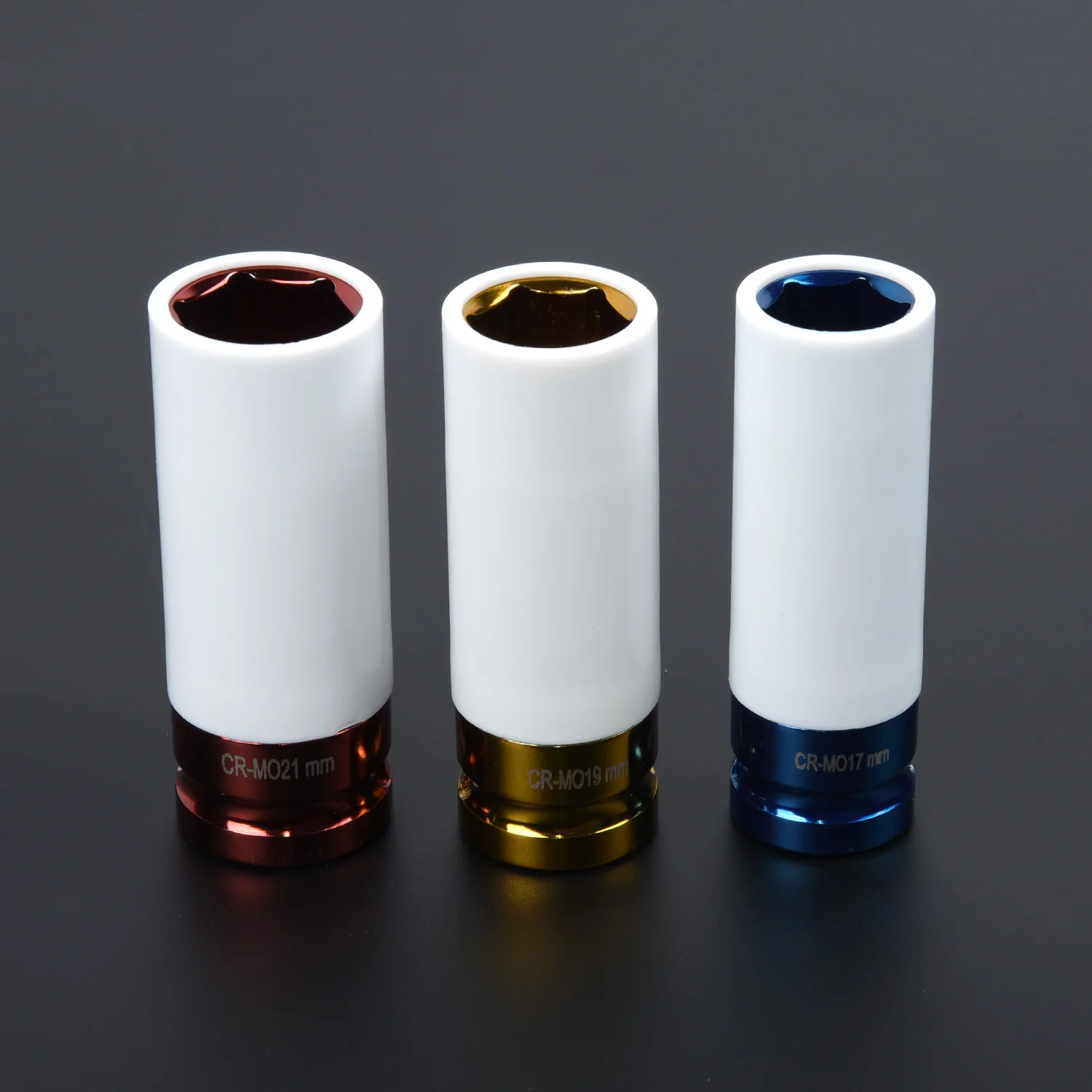 Грузовик 17/19/21 мм набор гнезд гайки колеса хромирование 3 шт сплав + пластик