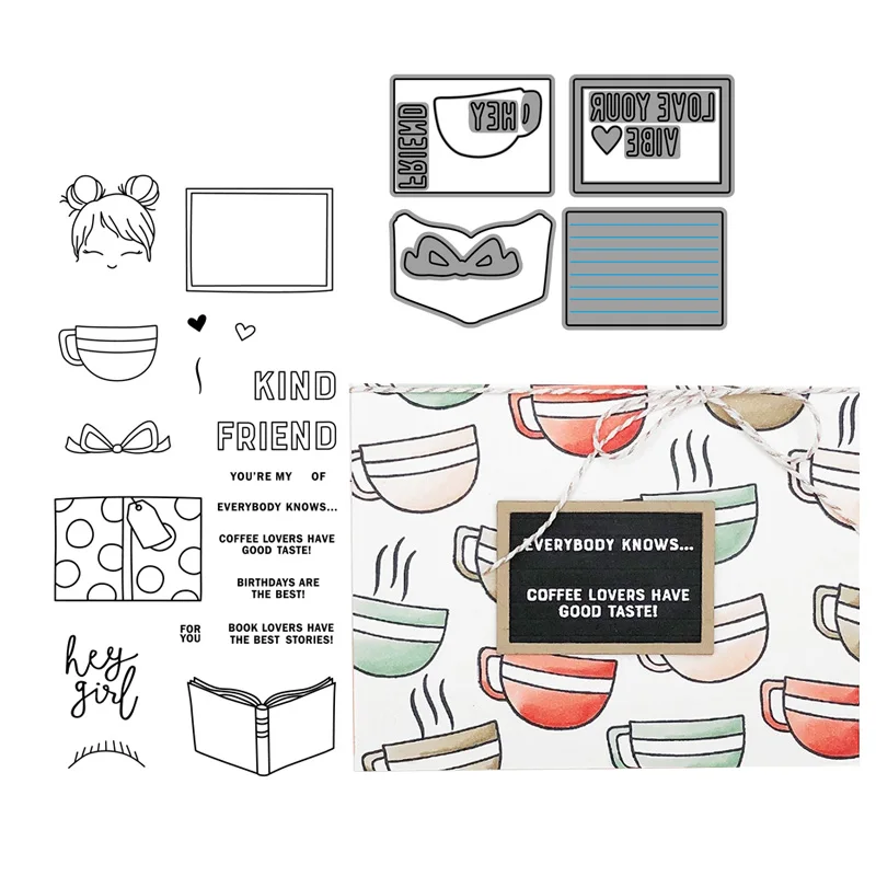 Металлические Вырубные штампы и резиновые добрый друг девушка книга Скрапбукинг