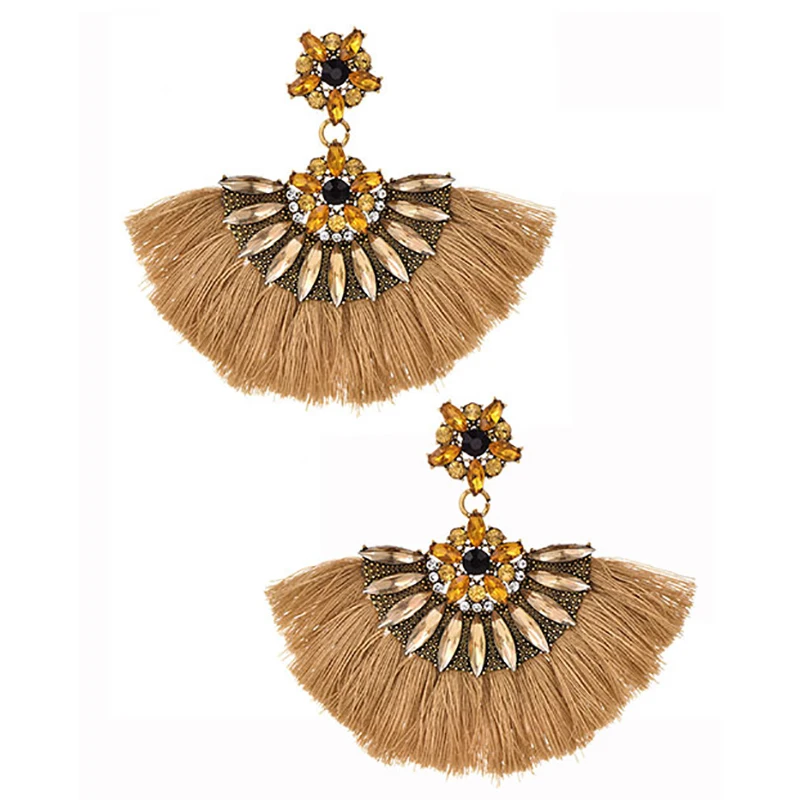 Женские серьги-кисточки ZHINI Boho с готическим сектором висячие серьги в стиле Панк