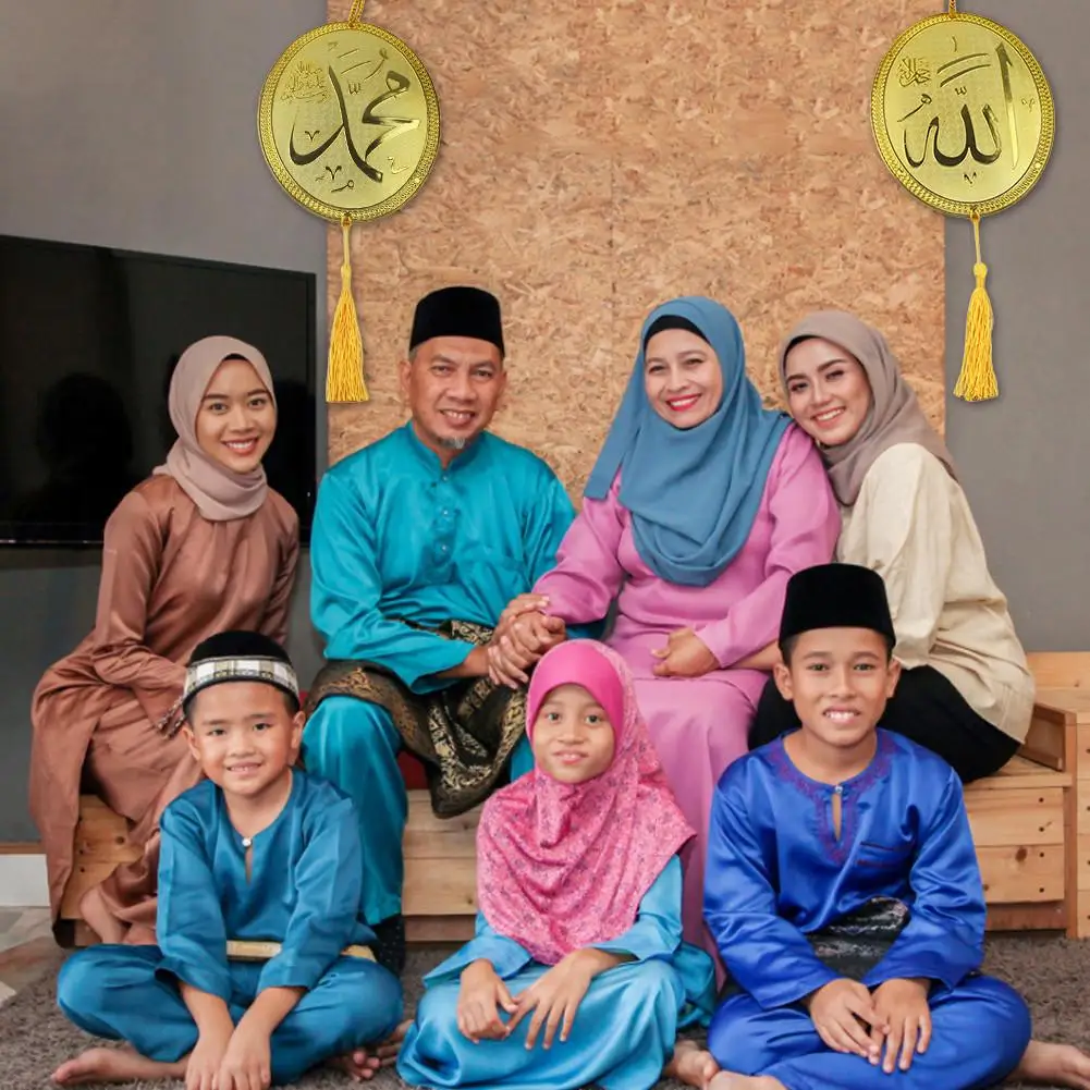 

62G Islam Eid Mubarak Ramadan Gurban Festival Oval Gold Glitter Pendant Home Decoration Pendant Gift Party Decor Supplies