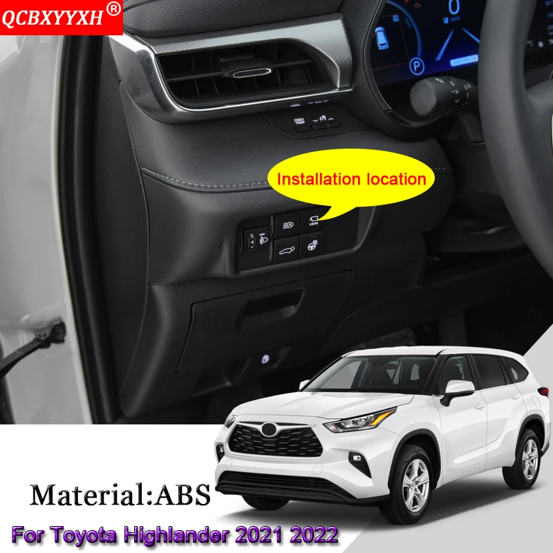 

ABS Car Headlight Switch Button Adjustment Sequins Internal Stickers Cover Accessories For Toyota Highlander Kluger 2021 2022