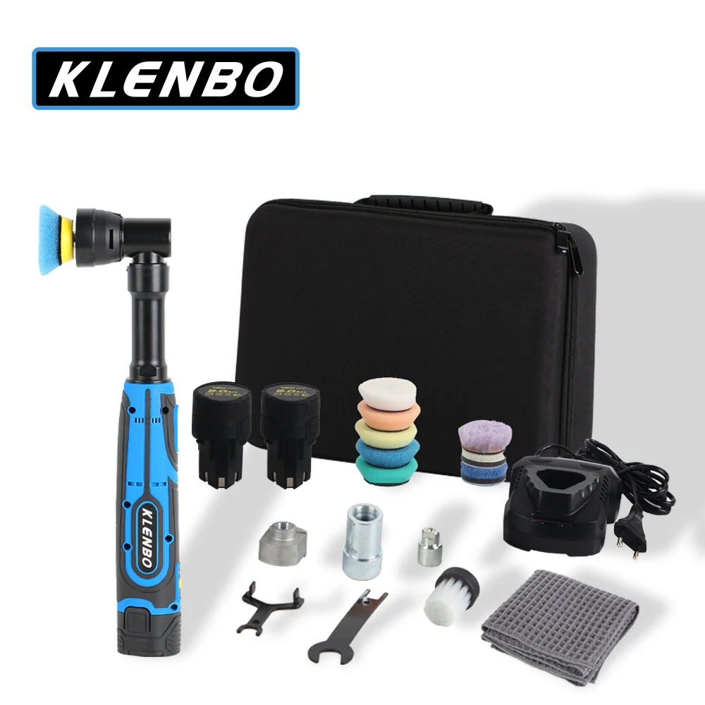 KLENBO RO/DA Cordless Mini Car Polisher for Car Detailing and Waxing, Variable Speed Swirl Killer Polisher