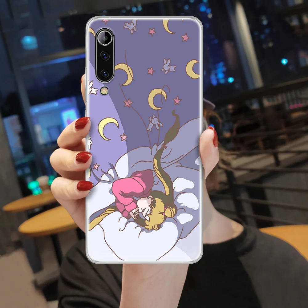 

Sailor Moon girl anime Phone Case cover For XIAOMI redmi note K 4 5 6 7 8 9 10 20 30 3 A X Pro ultra transparent prime 3D funda