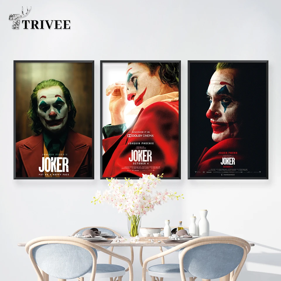 Настенная картина Джокер плакат на холсте водонепроницаемые настенные картины