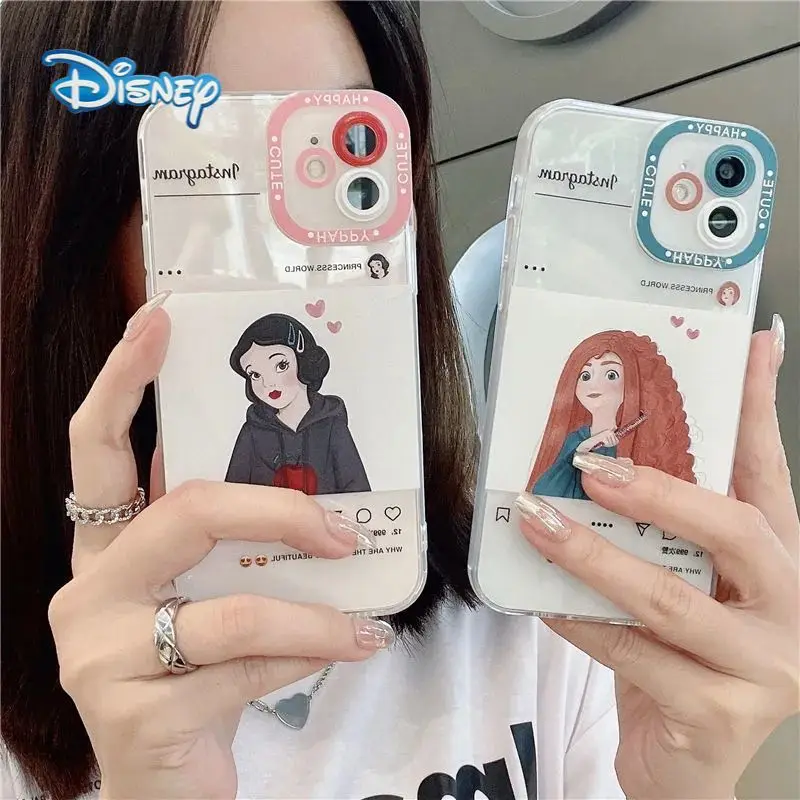 

Disney Princess Cartoon Phone case for iPhone 13 12 11 Pro Max Mini XR XS 7 8 Plus SE Girl Cute Anti-Fall Cellphone Covers