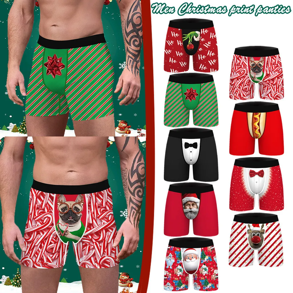 Трусы-боксеры мужские из спандекса с 3D-принтом большие размеры | Мужская одежда