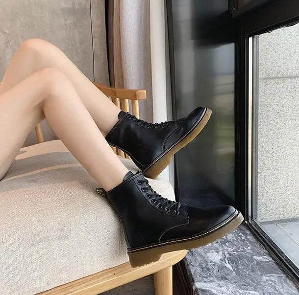 Модные женские локомотивные ботильоны на низком каблуке женская обувь платформе