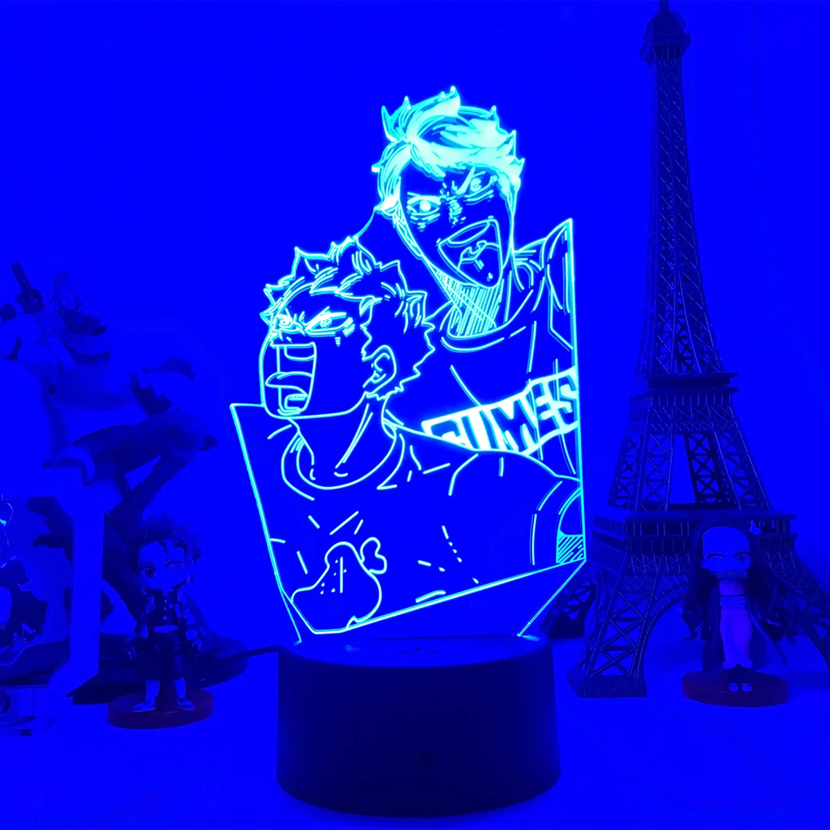 

Японские друзья Аниме Haikyuu волейбольный 3D ночник светодиодный Манга подарок общежитие спальня настольная лампа для комнаты Haikyu