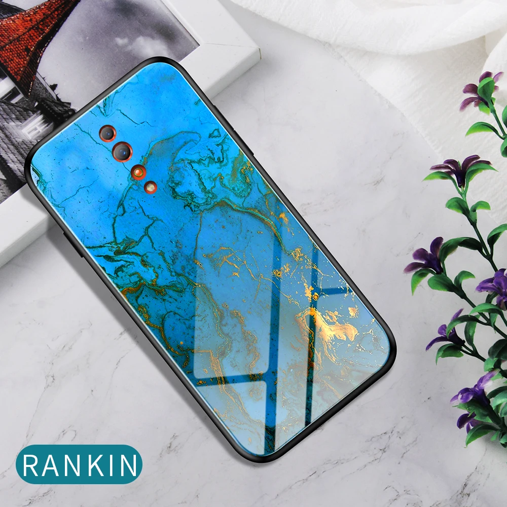 Градиентный чехол из закаленного стекла для OPPO Find X A9 R17 F11 pro K1 Reno 10x zoom Z A1K Realme 3 Pro Lite R15X чехол для телефона
