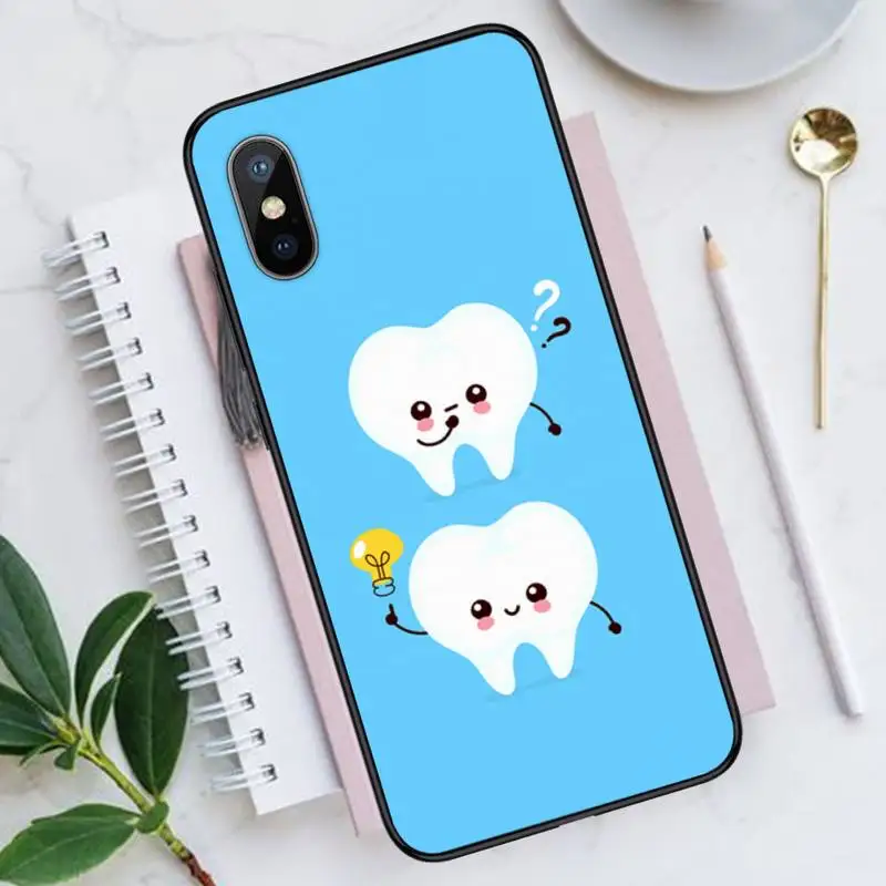 

tooth cute cartoon Phone Case for iPhone 11 12 pro XS MAX 8 7 6 6S Plus X 5S SE 2020 XR Luxury brand shell funda coque