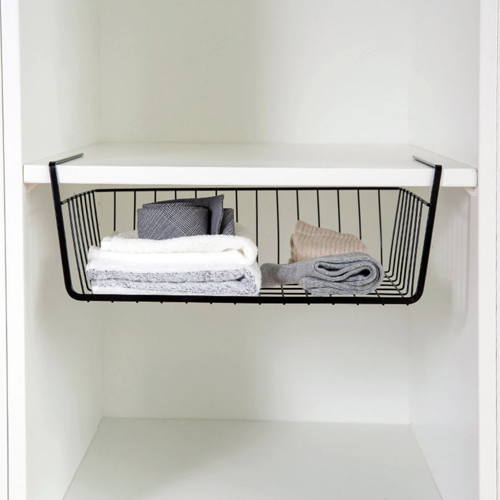 

Desk Dual Hook Cabinet Hanging Home Under Shelf Bookshelf Cup Holder Kitchen Organizer Pantry Storage Basket Space Saving