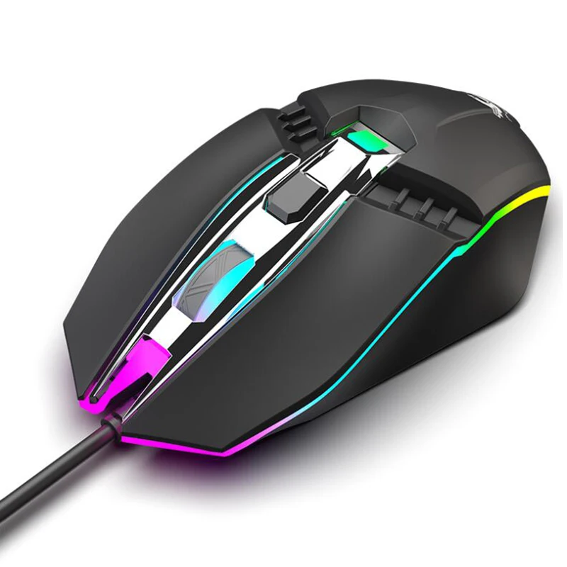 Проводная компьютерная игровая мышь 1800 DPI 4 цвета с подсветкой эргономичный