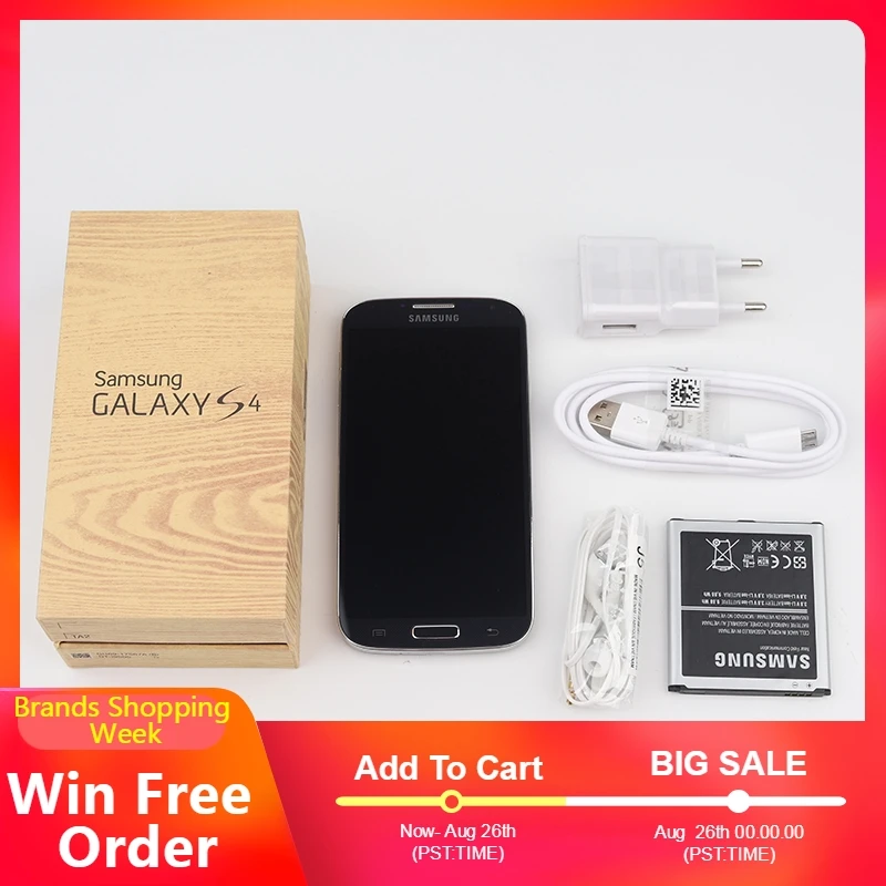 Original Unlocked Samsung Galaxy S4 i9505 I9500 Mobile Phone Quad-core 13MP Camera 5.0'' 2GB 16GB NFC WIFI GPS Refurbished |