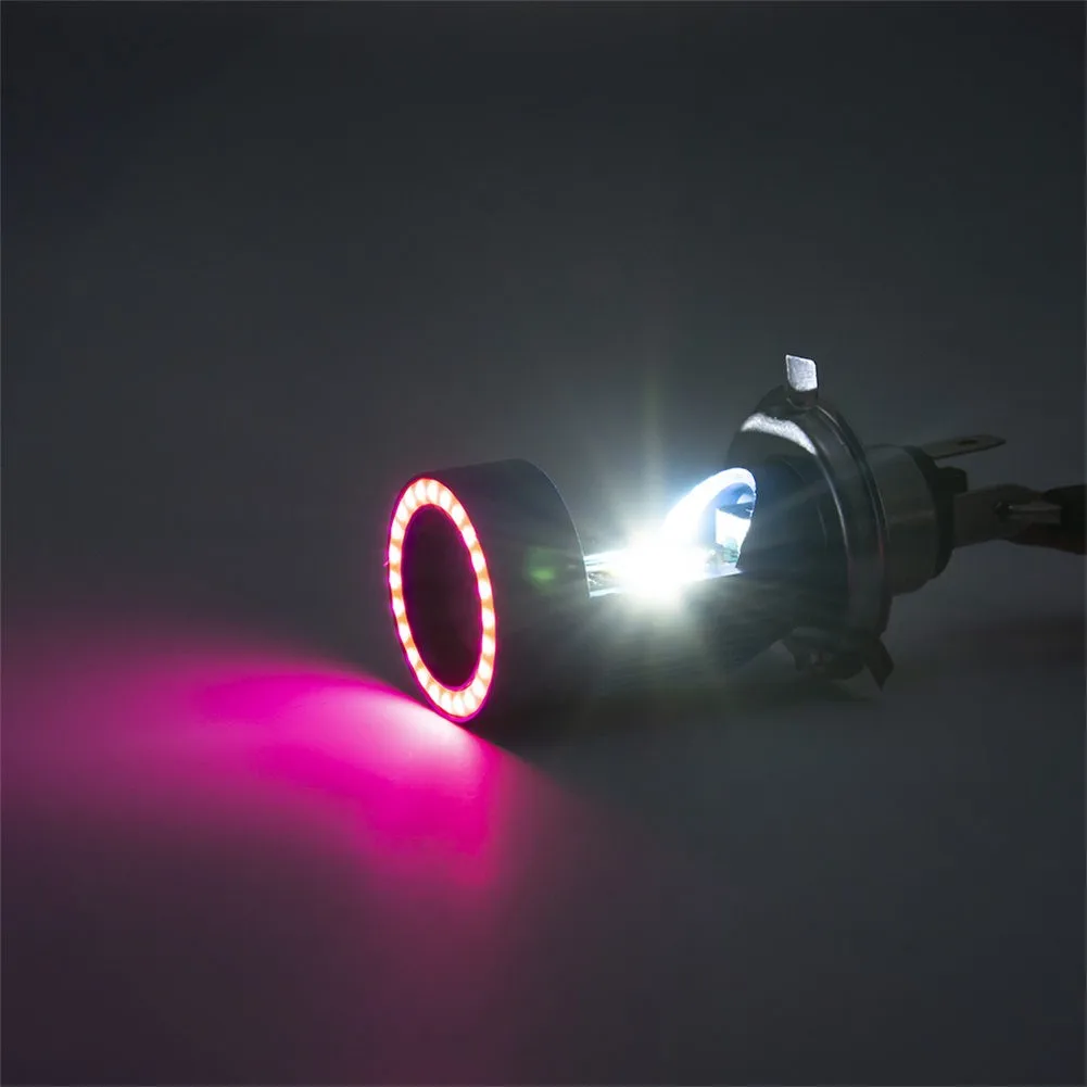 

1PCS H4 Motorcycle LED Headlight Bulbs Angel Eye High/Low Headlight Halogen H4/BA20D Fit For 12v-80v Motorcycles/scooters