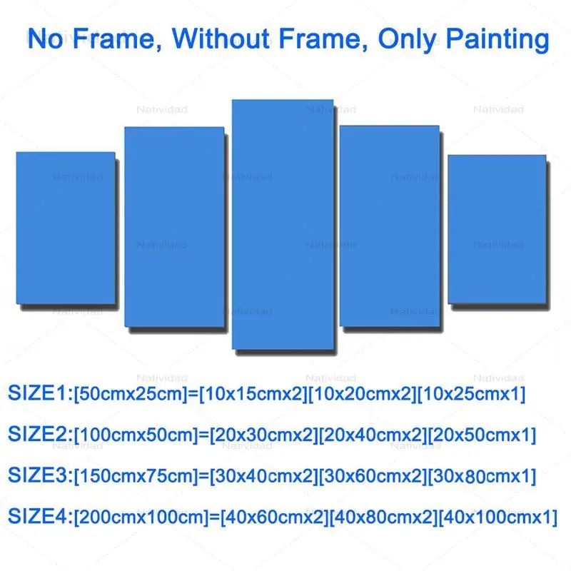 

Home Decor 5 Pieces Nature Scenery Mountain Lake Forest Wall Artwork Modular Pictures Posters for Living Room Canvas Painting