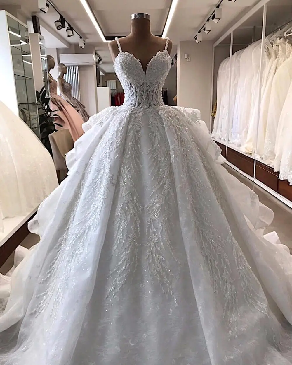 Роскошное Свадебное платье с открытой спиной Robe De Mariee 2020 свадебные платья