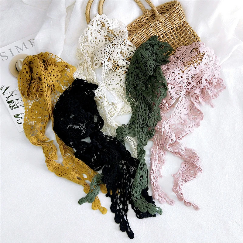 Новинка весна-лето 2020 женский белый черный треугольный кружевной шарф платок с