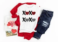 xoxo shirt valentines day for women hugs and kisses xoxo tee love fashion casual cotton round neck female short sleeve top