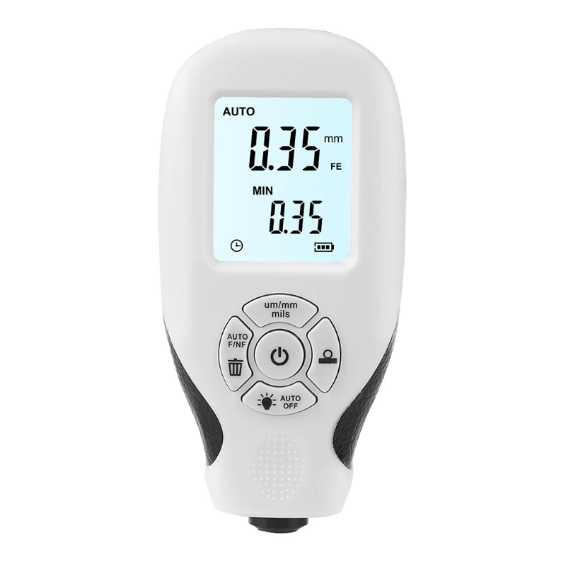 Digital Coating Thickness Gauge 0.01mm 1mil Meter with Backlight LCD Display Calibration Function for Car Automotive | Инструменты