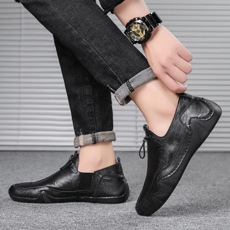 

Men's Sneakers Quality Brand Casual Shoes Comfortable Genuine Leather Slip on Loafers Men's Shoes Fashion Male Leisure Footwear