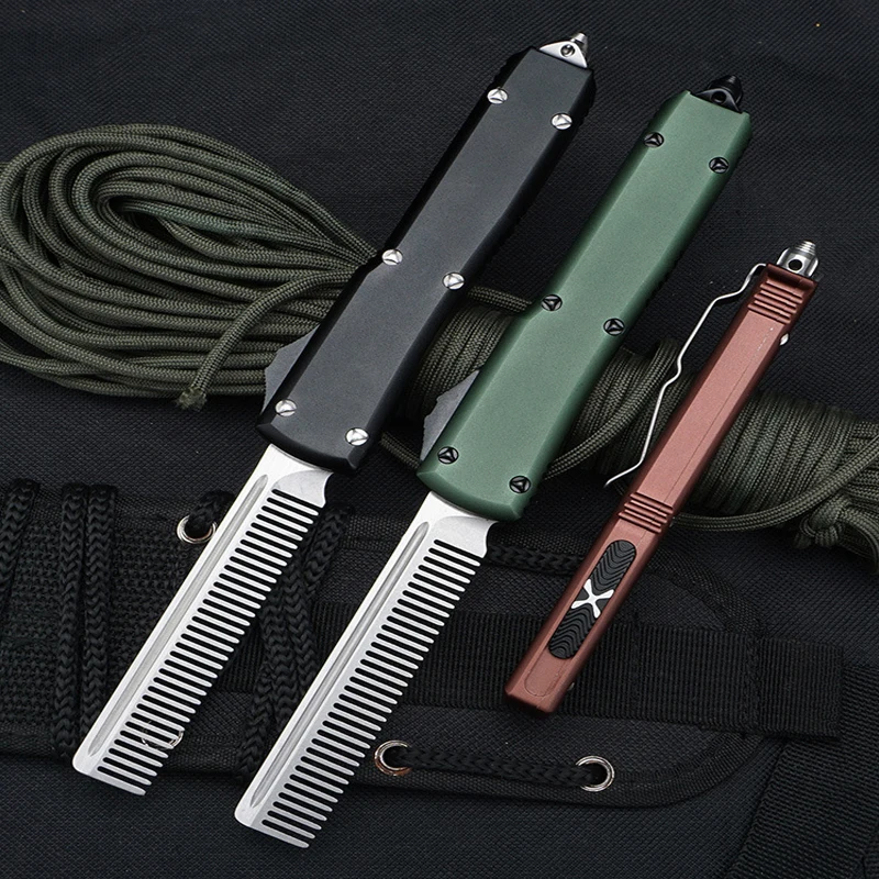 Автоматический нож MT OTF с расческой высококлассный Карманный Клинок алюминиевой