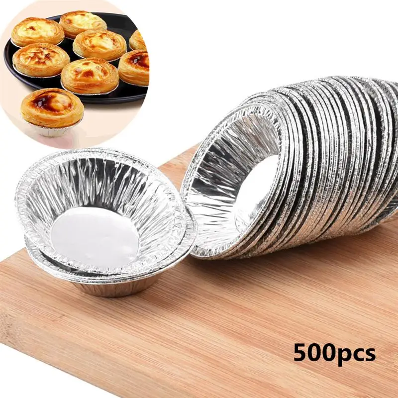 500 шт. одноразовые чашки из алюминиевой фольги форма для кексов оловянной Формы