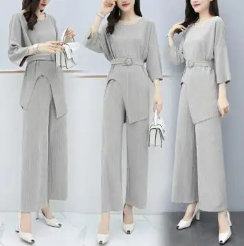 Женский трикотажный топ с рукавом три четверти и поясом летние темпераментные